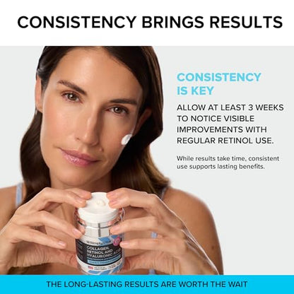 SimplyVital Collagen, Retinol & Hyaluronic Acid Cream - Anti-Aging Retinol Cream for Face, Neck & Décolleté - Made in USA - Daily Moisturizer Face Cream - 3.38 fl oz