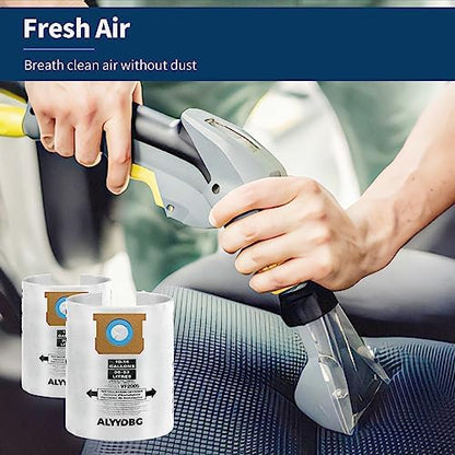 for Shop Vac Bags 10-14 Gallon, Type F 90662 9066200 9066233; Type I 90672 9067200 9067233; VF2005, High Efficiency Disposable Fine Dust Collection Vacuum Filter Bags (5 Pack)