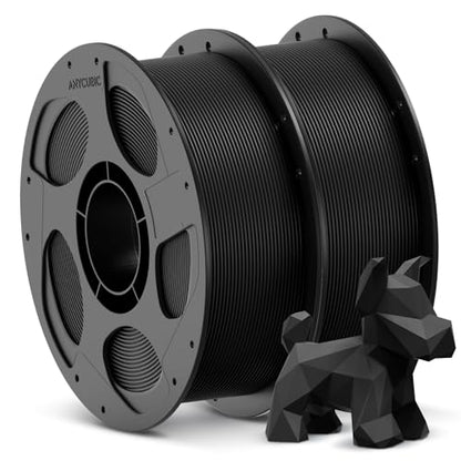 ANYCUBIC 3D Printer Filament PLA Bundle, PLA Filament 1.75mm Dimensional Accuracy +/- 0.02mm, 1KG Reusable Spool, 2KG Black