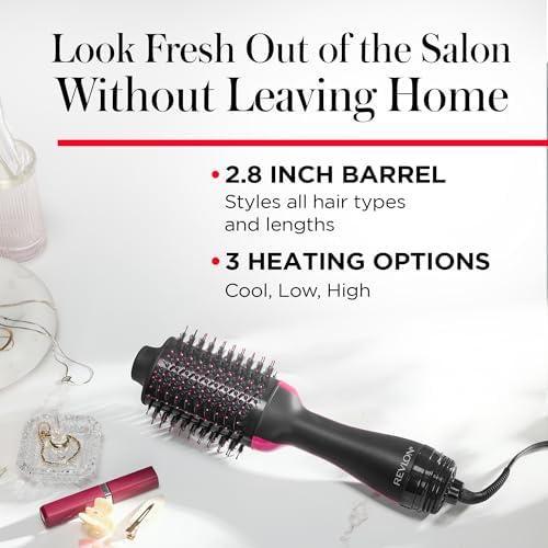 REVLON One-Step Volumizer Hair Dryer and Styler with Improved Motor – Easy Salon-Style Blowouts – Less Frizz, More Shine, and Reduced Heat Damage, for all Hair Types and Lengths (Black)