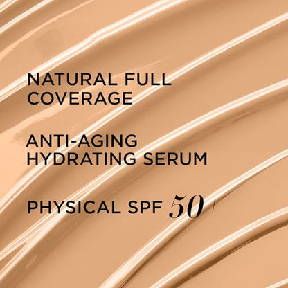 IT Cosmetics CC+ Cream - Full-Coverage Foundation With SPF 50, Color Corrector & Anti-Aging Serum, Formulated With Niacinamide & Hyaluronic Acid, Natural Finish, For All Skin Types, 1.08 fl oz