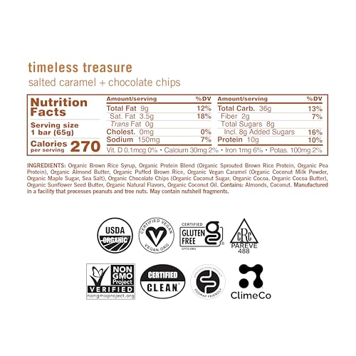 GoMacro MacroBar Organic Vegan Protein Bars - Salted Caramel + Chocolate Chips (2.3 Ounce Bars, 12 Count)