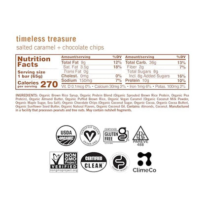 GoMacro MacroBar Organic Vegan Protein Bars - Salted Caramel + Chocolate Chips (2.3 Ounce Bars, 12 Count)