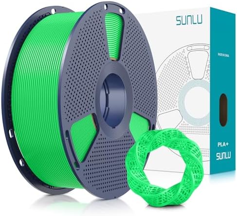 SUNLU 3D Printer Filament PLA Plus 1.75mm, SUNLU Neatly Wound PLA Filament 1.75mm PRO, PLA+ Filament for Most FDM 3D Printer, Dimensional Accuracy +/- 0.02 mm, 1 kg Spool(2.2lbs), Green