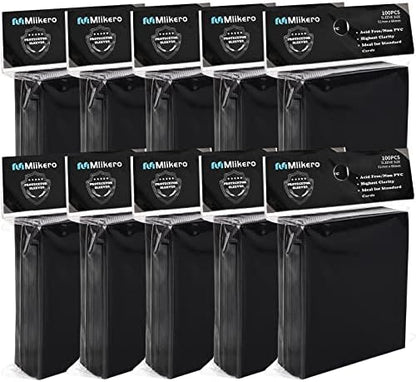 1000 Counts Black Card Sleeves, Matte Card Sleeve Deck Card Protectors, Trading Card Sleeves Fit for MTG, TCG and Sports Cards