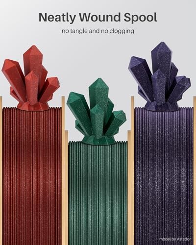 ELEGOO PLA Filament 1.75mm Sparkle Purplish Gray 1KG, Glitter Twinkling 3D Printer Filament Dimensional Accuracy +/- 0.02mm, 1kg Spool(2.2lbs) Fits for Most FDM 3D Printers