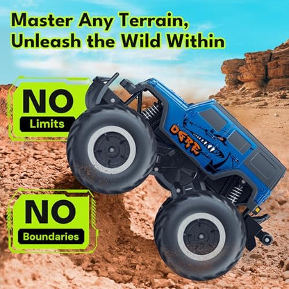 Threeking 1:16 Waterproof Monster Truck SUV Toys RC Cars Remote Control Car Truck Toys 4WD All Terrain Off-Road Car Toy Gifts Presents 6 7 8 9 10 11 12 Year Old Kids Boys Girls Toys