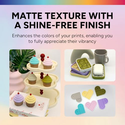 OVERTURE Matte PLA 3D Printer Filament 1.75mm, Matt Surface & Low Warping Filament 1kg Spool (2.2 lbs), Accuracy +/- 0.02 mm, Fit Most FDM Printers (Matte Light Brown)