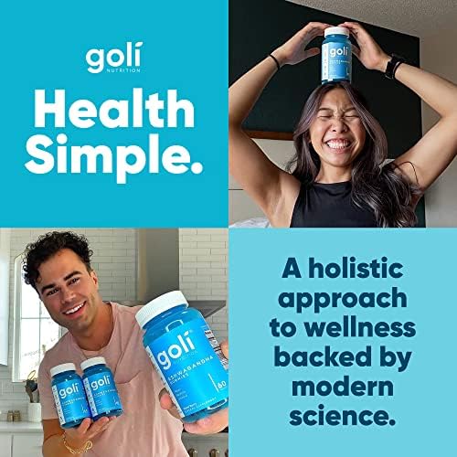 Goli Ashwagandha & Vitamin D Gummy - 180 Count - Mixed Berry, KSM-66, Vegan, Plant Based, Non-GMO, Gluten-Free & Gelatin Free Relax. Restore. Unwind, Pack of 3