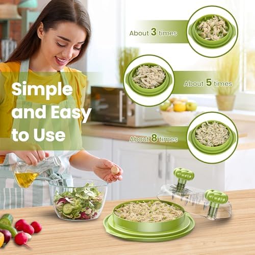 Chicken Shredder Tool Twist Large - 10'' Pro Meat Shredders for Chicken Breast,Visible Kitchen Gadgets Grinder Machine with Brush,Strong Anti-Slip Strip,Ergonomic Handle,BPA Free (Green)