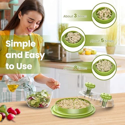 Chicken Shredder Tool Twist Large - 10'' Pro Meat Shredders for Chicken Breast,Visible Kitchen Gadgets Grinder Machine with Brush,Strong Anti-Slip Strip,Ergonomic Handle,BPA Free (Green)