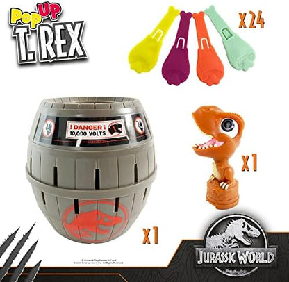 TOMY Pop Up T-Rex Board Game - Family and Preschool Kids Games for Family Game Night - Kids Activities and Jurassic World Toys - 2-4 Players - Ages 4 Years and Up