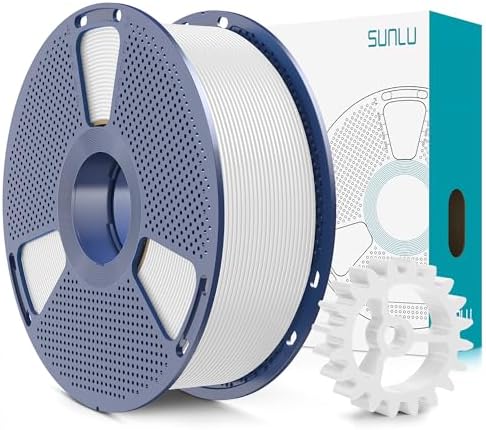 SUNLU PLA+2.0 3D Printer Filament, Upgrade PLA+ Filament 1.75mm, Tougher and Stronger, Neatly Wound PLA Plus Filament, Dimensional Accuracy +/-0.02mm, 1KG Spool(2.2lbs), White