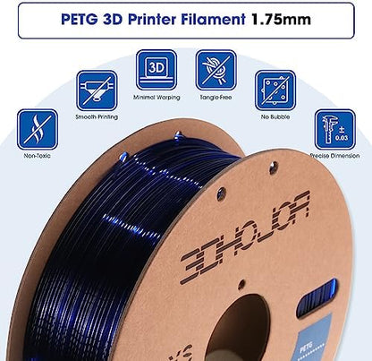 PETG Filament 1.75mm, PETG 3D Printing Filament, 2.2 LBS (1KG) Cardboard Spool, Fit Most FDM 3D Printer,Blue…