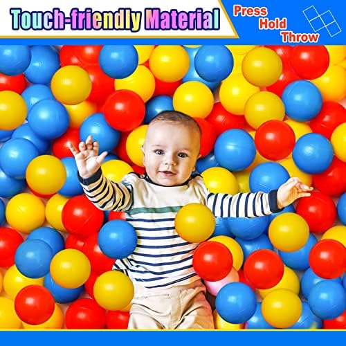 Vanland Ball Pit Balls for Baby and Toddler Phthalate Free BPA Free Crush Proof Plastic - Multicolored Pit Balls in Reusable Play Toys for Kids with Storage Bag