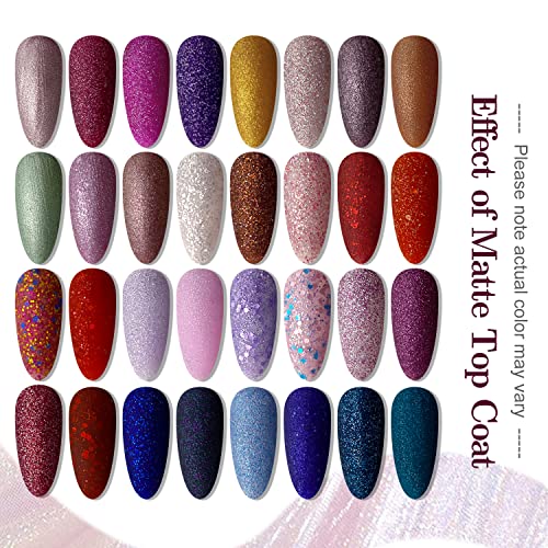 JODSONE Gel Nail Polish Shiny High Gloss Surface Strengthening Glitter Minimalistic Artistic Creation Starter Set 36 Pieces