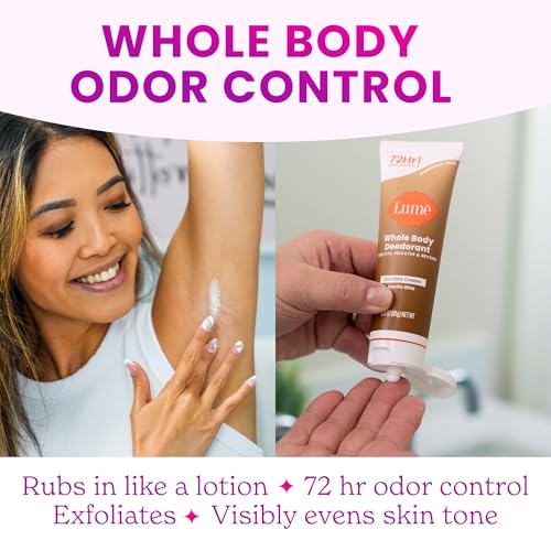 Lume Whole Body Deodorant - Invisible Cream Tube - 72 Hour Odor Control - Doctor Developed - Aluminum Free, Baking Soda Free and Skin Loving - 3.0 Ounce (Pack of 2) (Vanilla Bliss)