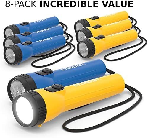 Eveready LED Flashlight (8-Pack) Bright Reliable Flashlights for General Purpose, Great for Camping, Car, Emergency Storm Power Outage Handheld Flashlight (Batteries Included)