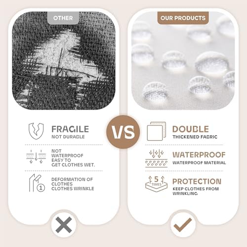 72inches Garment Bag with Zipper Pocket, Wedding Dress Bag for Gowns Long, White