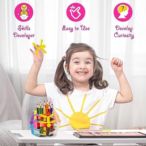 MAGMEN Enhanced Grip Magnetic Fidget Figures for Kids 3-8 & Toddlers | 10-Piece Opaque Colors Multipurpose Magnets Set for Travel, Road Trip, Office & Stocking Stuffer Gifts.