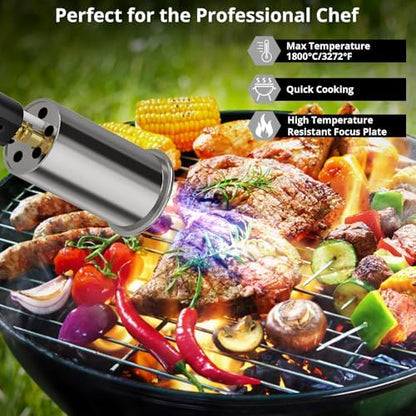 Sondiko Powerful Grill & Cooking Propane Torch L8010, Sous Vide, Campfire Starter, Adjustable Wood Torch Burner for Searing Steak, BBQ, Welding(Black, Grey) Propane Tank Not Included