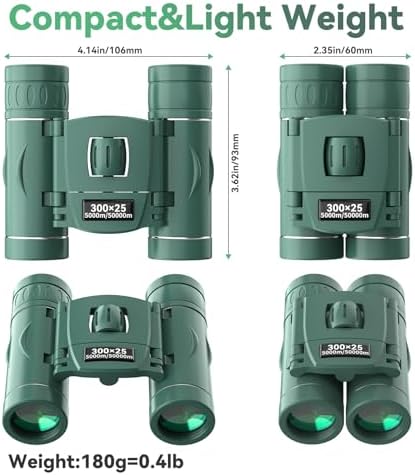 300x25 Binoculars for Adults and Kids, High Powered Mini Pocket Binoculars with Phone Adapter, Waterproof Compact Telescope for Bird Watching, Hunting, Concert, Theater, Opera, Traveling, Sightseeing