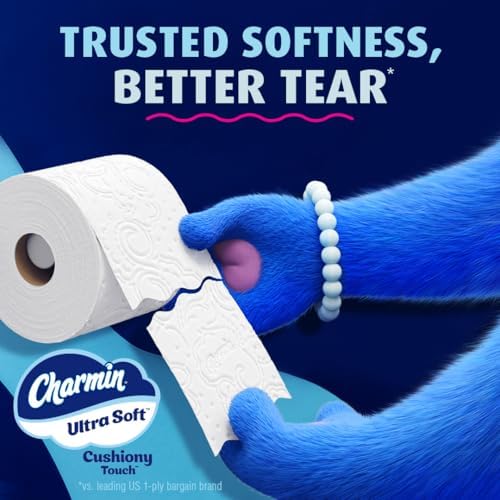 Charmin Toilet Paper Ultra Soft Cushiony Touch, 18 Family Mega XL Rolls = 126 Regular Rolls