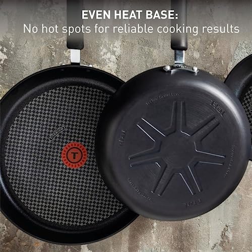 T-Fal Ultimate Hard Anodized Nonstick Fry Pan With Lid 12 Inch, Oven Broiler Safe 400F, Lid Safe 350F, Cookware, Pots and Pans, Kitchen Frying Pans, Skillets, Home, Dishwasher Safe, Black