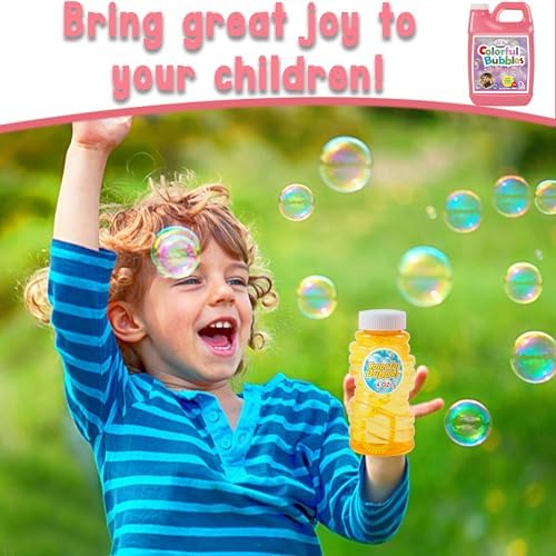 Lulu Home Concentrated Bubble Solution, 1 L/ 33.8 OZ Refill for Bubble Machines, Giant Wands, and Blowers - Up to 2.5 Gallons for Kids' Birthday Parties