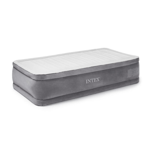 Intex Comfort Plush Elevated Dura-Beam Airbed with Internal Electric Pump, Bed Height 18", Twin