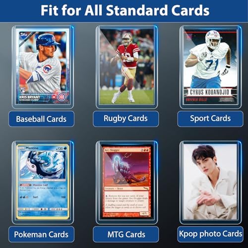 400 Card Sleeves Top Loaders for Cards, Premium Toploaders for Cards, 3"x4" Baseball Card Protectors Hard Plastic, Hard Card Sleeves, Sports Trading Card Holder (200 Toploaders + 200 Penny Sleeves)