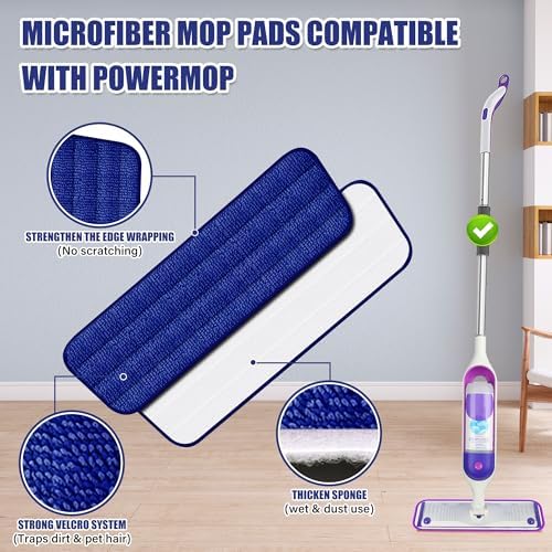 Microfiber Spray Mop for Floors Cleaning: Wet Dry Hardwood Floor Mops with 3 Washable Reusable Pads for Swiffer Powermop - Flat Mop with Sprayer for Tile Wood Laminate Vinyl Marble