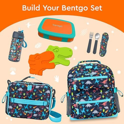 Bentgo Kids Bento-Style 5-Compartment Leak-Proof Lunch Box - Ideal Portion Sizes for Ages 3 to 7 - Durable, Drop-Proof, Dishwasher Safe, PFAS & BPA-Free & Made with Food-Safe Materials (Orange)