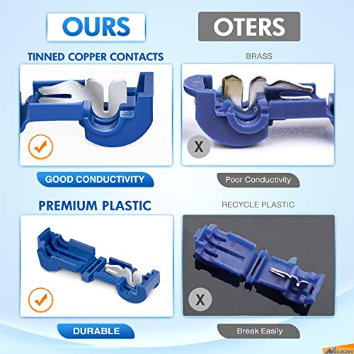 Nilight 360PCS T-Tap Wire Connectors Self-Stripping Quick Splice Electrical Terminals Insulated Male Disconnect Spade Assortment Kit with Storage Case
