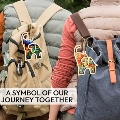 Friendship Elephant Easter Ornament with Story Card, Friendship Gifts for Women Tribe, Heartfelt for Best Friends Sisters, Sisterhood Special Bond Decor (Set 2 Suncatcher)