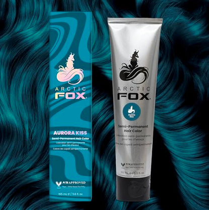 ARCTIC FOX Vegan and Cruelty-Free Semi-Permanent Hair Color Dye (5.6 Fl Oz, AURORA KISS)