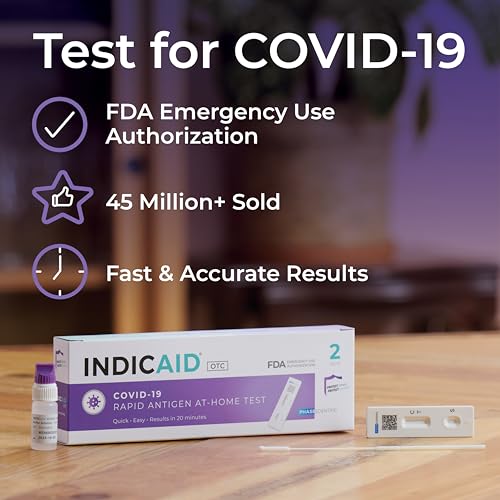 INDICAID COVID-19 Antigen Rapid Test, 6 Tests in 3 Individual Packs, FDA EUA Authorized OTC COVID Home Test, HSA/FSA Eligible, Fast and Easy to Use
