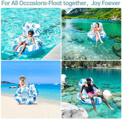 [2025 New Model] Pool Floats - Inflatable Pool Floats with Cup Holders,Unibody Pool Lounger Float with Handle，Ideal Pool Toys for Pools,Beach,Lakes, Rivers,Water Party 2025 Beach Vacation Essentials