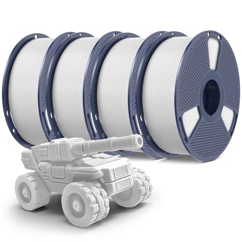 PETG Filament 1.75mm 2025 Upgrade Spool Compatible with Bambulab Refill Filament, 4kg(8.8lbs) SUNLU PETG Bundle 3D Printer Filament, 1.75mm Dimensional Accuracy +/- 0.02mm, White 4 Pack