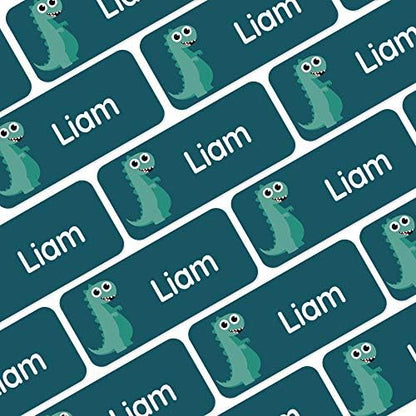 – Personalized Name Labels for Kids (120) – Waterproof & Durable Stickers for Clothing, School & Daycare Items - Dinosaurs