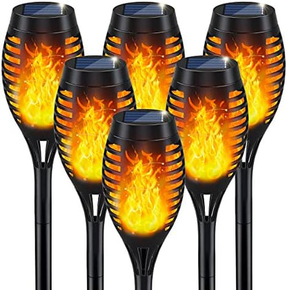 IkeeRuic Solar Lights Outdoor, Solar Torch Light with Flickering Flame for Garden Decor, Solar Garden Lights, Waterproof Outdoor Lighting, Flame Torches for Outside Patio Pathway Yard Decorations