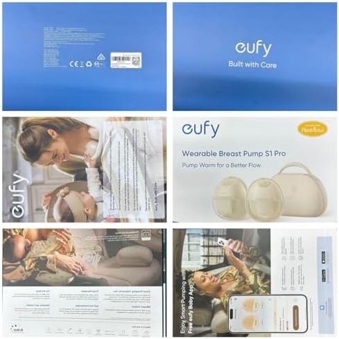 eufy Security Heated Wearable Breast Pump S1 Pro, Slim Hands-Free with Industry-Leading HeatFlow Tech, Wireless Charging Case, App-Controlled OptiRhythm, Hospital-Grade Suction, in-Bra Use