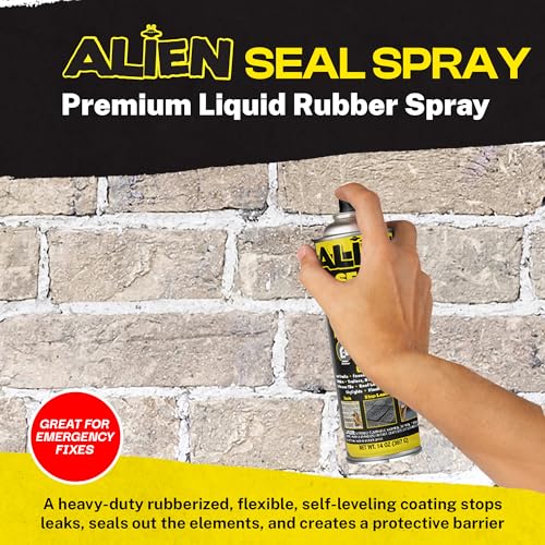 Sealant Spray 2Pk, Waterproof and Air Tight Liquid Rubber Spray Seals, Prevents and Patches Leaks, Protects Surfaces, Works on Most Materials, Long Lasting, Dries Clear - 2 Cans (28 Oz)