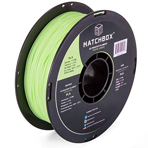HATCHBOX 1.75mm Pastel Green PLA 3D Printer Filament, 1 KG Spool, Dimensional Accuracy +/- 0.03 mm, 3D Printing Filament
