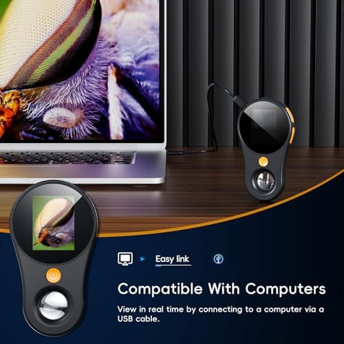 Handheld Digital Microscope for Kids Adults, SKYBASIC 500X Coin Microscopes Magnifying Glass, 2" Screen Portable Pocket Soldering Microscope Camera, Children Science Educational Fun Birthday Gift Toys