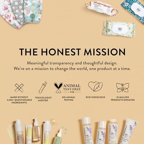 The Honest Company Clean Conscious Overnight Diapers for Sensitive Skin | Hypoallergenic, Fragrance Free | Cozy Cloud + Star Signs | Club Box, Size 6 (35+ lbs), 34 Count