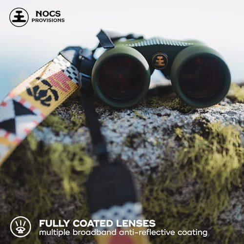 Nocs Provisions Pro Issue 8x42 Compact Fogproof Waterproof Binoculars for Adults & Kids, 8X Magnification, Wide View Multi-Coated Lenses for Bird Watching, Hunting & Stargazing - Canopy Green