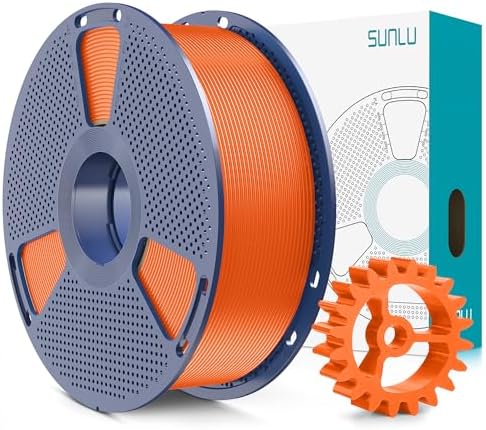 SUNLU PLA+2.0 3D Printer Filament, Upgrade PLA+ Filament 1.75mm, Tougher and Stronger, Neatly Wound Filament, Dimensional Accuracy +/-0.02mm, 1KG Spool(2.2lbs), Sunny Orange