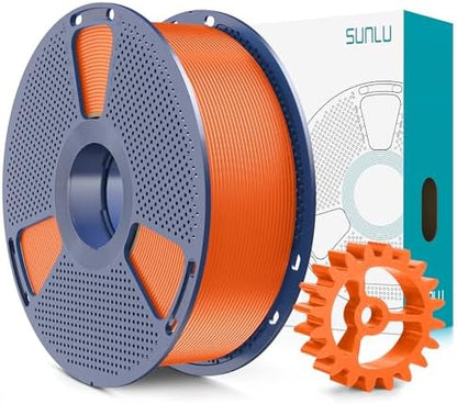 SUNLU PLA+2.0 3D Printer Filament, Upgrade PLA+ Filament 1.75mm, Tougher and Stronger, Neatly Wound Filament, Dimensional Accuracy +/-0.02mm, 1KG Spool(2.2lbs), Sunny Orange