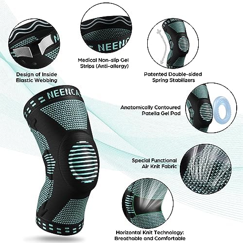NEENCA Knee Brace for Women & Men, Medical Knee Support with Patella Pad & Side Stabilizers, Knee Compression Sleeve for Knee Pain, Meniscus Tear, ACL, Joint Pain, Runner, Workout - FSA/HSA Eligible